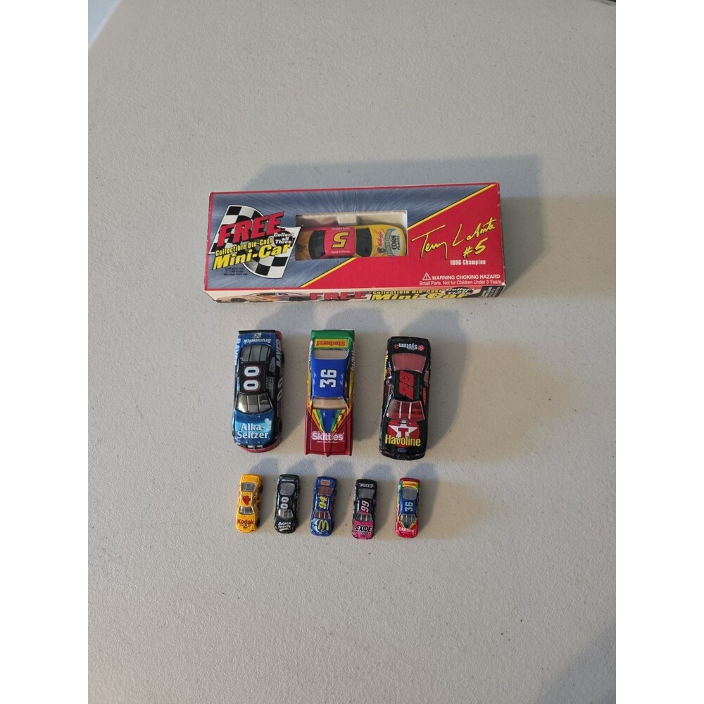 1990s Racing Collectables (9) Die-Cast Car Lot, Mini Car 3" 1:64, Micro Scale